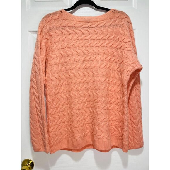 Talbots Peach Pink Merino Wool Blend Sweater Women's Size Large - Picture 5 of 5